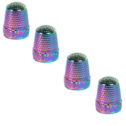AXEN 4 Pieces Sewing Thimble  Metal Sewing Thimble Finger Protector  A