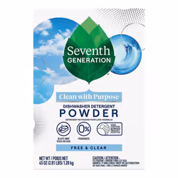Seventh Generation Dishwasher Detergent Powder, Free & Clear, 45 oz