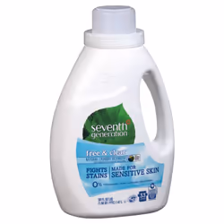 Seventh Generation Liquid Laundry Detergent Biodegradable Free & Clear Washing Detergent 50 oz