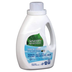 Seventh Generation Liquid Laundry Detergent Biodegradable Free & Clear Washing Detergent 50 oz