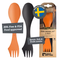 Spork Original 3-in-1 Camping Cutlery Knife Fork Spoon Set Survival Camping Gifts for Scouts Camping Accessories BPA Free Spo ...