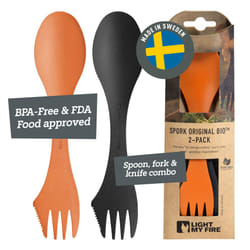 Spork Original 3-in-1 Camping Cutlery Knife Fork Spoon Set Survival Camping Gifts for Scouts Camping Accessories BPA Free Sporks Reusable Travel