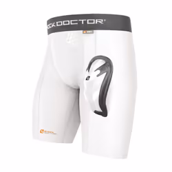 Shock Doctor Men's Core Compression Short with Bio-Flex Cup - Adult - X-Large - White