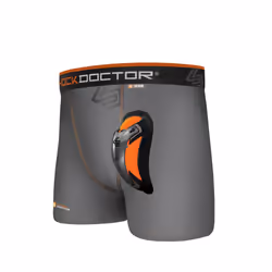 Shock Doctor Boys Ultra Pro Boxer Brief with Ultra Cup Grey Medium