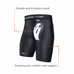 Shock Doctor Compression Shorts with Bio-Flex Athletic Cup  Moisture Wicking  Vented Protection  Youth Sizes
