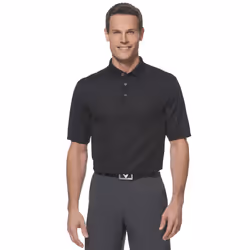 Callaway Men's Golf Short Sleeve Solid Ottoman Polo Shirt  Black  Large