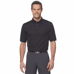 Callaway Men's Golf Short Sleeve Solid Ottoman Polo Shirt  Black  X-Large