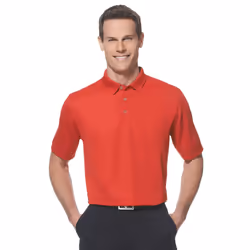 Callaway Men's Golf Short Sleeve Solid Ottoman Polo Shirt  Salsa  Small