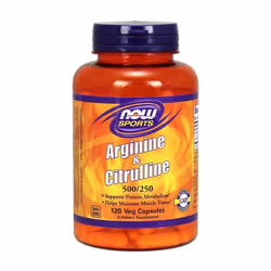NOW Foods Arginine & Citrulline, 500/250 - 120 vcaps