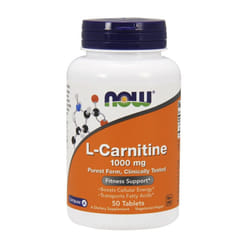 NOW Foods L-Carnitine Fitness Support & Boost Cellular Energy 1000mg 50 Tablets