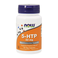 NOW Foods 5-HTP, 50mg Neurotransmitter Support, Aid Postive Mood 30 Veg Capsules