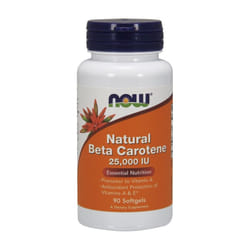 NOW Foods  Beta Carotene Natural, 25 000 IU , 90 softgels