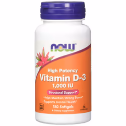 Now Foods, Vitamin D-3, 1,000 IU, 180 Softgels