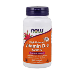 NOW Foods  Vitamin D-3, 1000 IU, 360 softgels