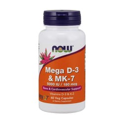 NOW Foods  Mega D-3 & MK-7 - 60 vcaps