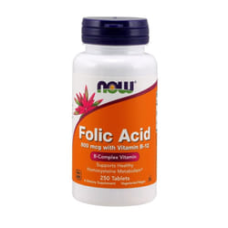 NOW Foods  Folic Acid with Vitamin B12, 800mcg  - 250 tabs