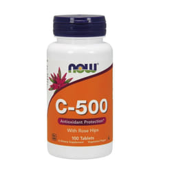 NOW Foods  Vitamin C-500 with Rose Hips, 100 tablets