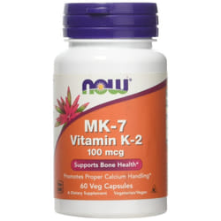 Now Foods MK-7 Vitamin K-2 Capsules, 100 mcg, 60-Count