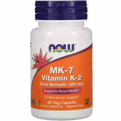 Now Foods, MK-7 Vitamin K-2, Extra Strength, 300 mcg, 60 Veg Capsules