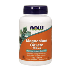 NOW Foods  Magnesium Citrate, 200mg - 100 tablets