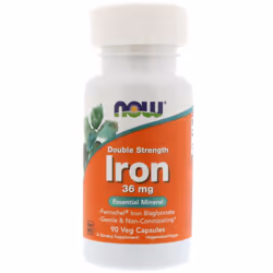 Now Foods, Iron, Double Strength, 36 mg, 90 Veg Capsules