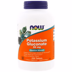 Potassium Gluconate, 99 mg, 250 Tablets - Now Foods - UK Seller