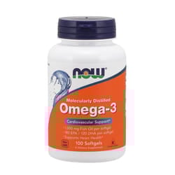 NOW Foods  Omega-3 Molecularly Distilled, 100 softgels