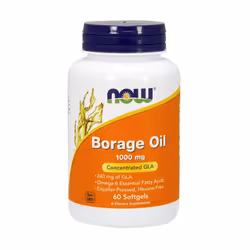 NOW Foods Borage Oil 1000mg Concentrated GLA Omega-6 Fatty Acids | 60 Softgels
