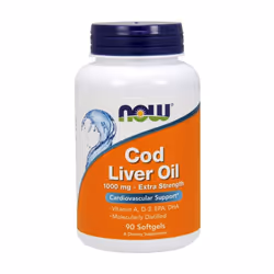 NOW Foods  Cod Liver Oil, 1000mg Extra Strength - 90 softgels