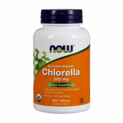 NOW Foods  Chlorella, 200 tabs -  500mg Certified Organic