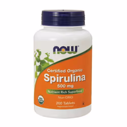 NOW Foods Spirulina Certified Organic, 500mg - 200 tabs