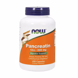 NOW Foods  Pancreatin, 10x 200mg , 250 caps