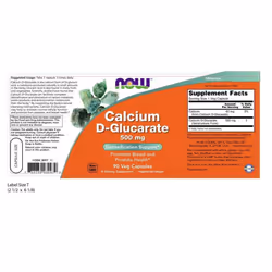 Now Foods Calcium D-Glucarate, 500mg - 90 Vcaps