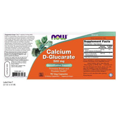 Now Foods Calcium D-Glucarate, 500mg - 90 Vcaps