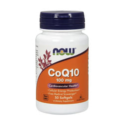 NOW Foods  CoQ10 with vitamin E, 100mg, 50 softgels