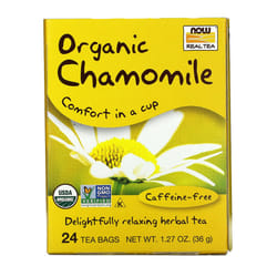 Now Foods, Organic Real Tea, Chamomile, Caffeine Free, 24 Tea Bags, 1.5 g Each