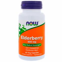 Now Foods, Elderberry, 500 mg, 60 Veg Capsules