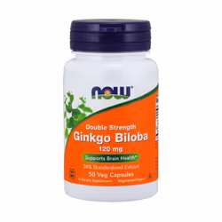 NOW Foods Ginkgo Biloba Double Strength, 120mg, 50 vcaps