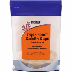 Now Foods, Triple "000" Gelatin Caps, Approx. 200 Empty Gelatin Capsules
