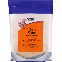 Now Foods, "1" Gelatin Caps, Approx. 500 Empty Gelatin Capsules