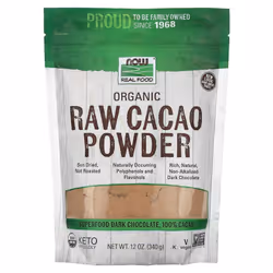Now Foods, Real Food, Organic Raw Cacao Powder, 12 oz (340 g)