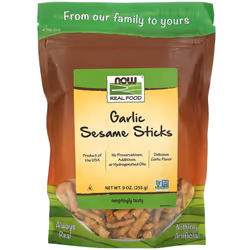 Now Foods, Real Food, Garlic Sesame Sticks, 9 oz (255 g)