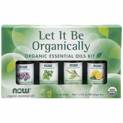 Let It Be Organically Organic Essential Oils Kit Now Foods 4 (10ml Bottles) Kit