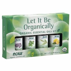 Let It Be Organically Organic Essential Oils Kit Now Foods 4 (10ml Bottles) Kit