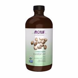 NOW Solutions Organic Castor Oil 100 Pure Versatile Skin Care MultiPurpose Skin Softener 8Ounce