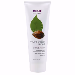 NOW Solutions, Cocoa Butter Lotion for Dry and Flaky Skin, with Aloe Vera, Allatonin and Almond Oil, 8-Ounce