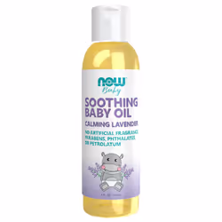 NOW Foods Baby Soothing Baby Oil Calming Lavender No Artificial Fragrance Parabens Phthalates or Petrolatum 4-Ounce