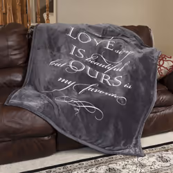 Outrageously Soft Velvet Mink Ultra Plush Throw Blanket - Our Love Story is My Favorite - 50 x 60 inch