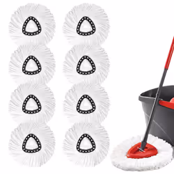 8Pack Spin Mop Replacement Heads Spinning Mop Replace Head for Floor Cleaning 100% Microfiber Mop Head Replacement Compatibl ...