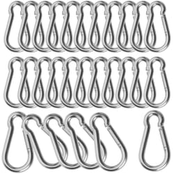 24PCS M8 Spring Snap Hook Carabiner  Heavy Duty Galvanized Steel 3Inch Carabiner Clip  550LBS Holding Capacity Spring Clips for Hammock Swing Outdoor